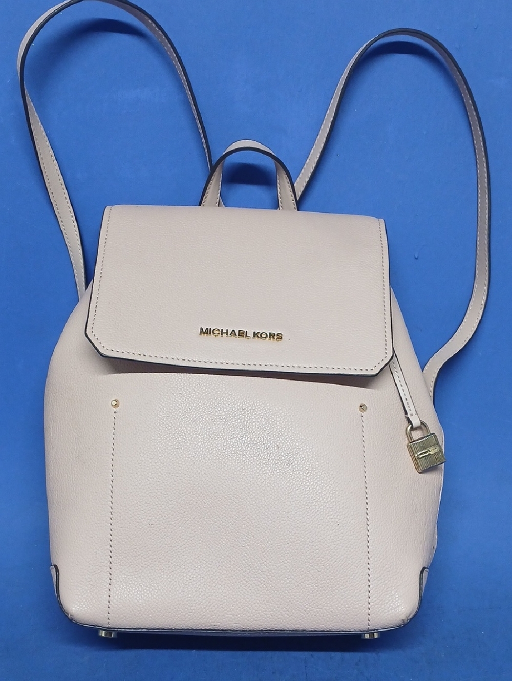 Michael Kors Light Pink Leather Backpack with Gold Hardware